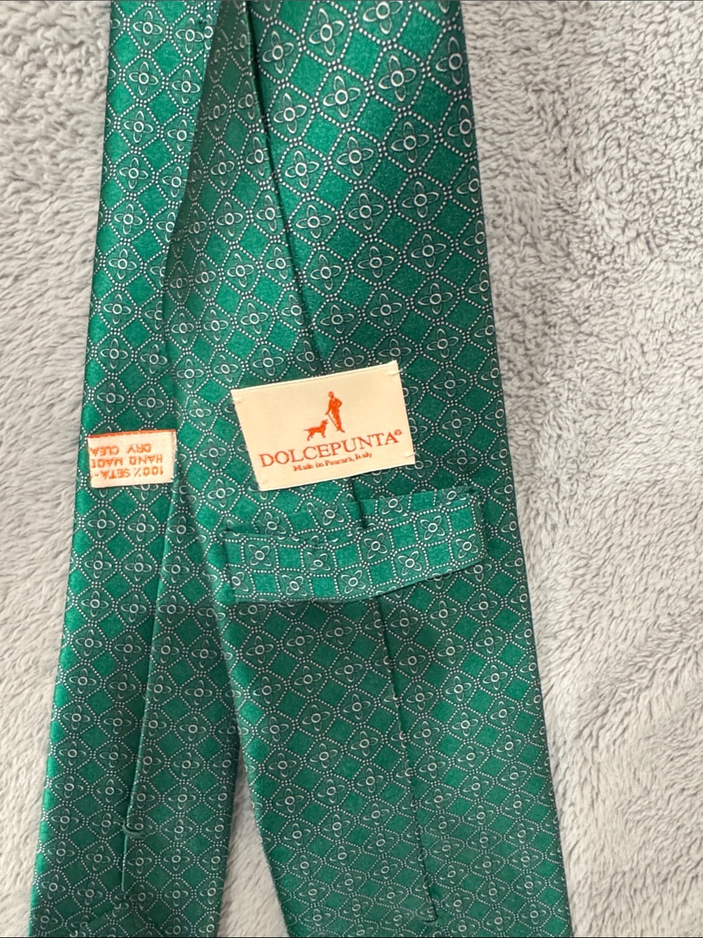 Emerald Green Patterned Silk Tie